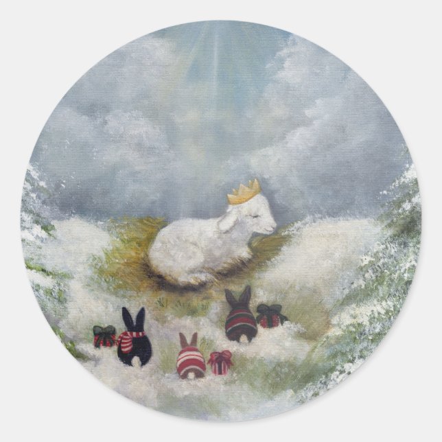 Lamm auf dem Sticker (Vorderseite)