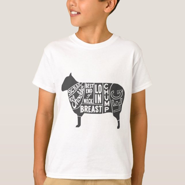 Lamm-Butcher-Diagramm T-Shirt (Vorderseite)