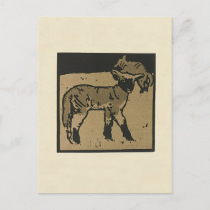 Lamm - Darstellung der Square Animals Postkarte
