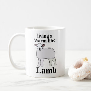 Lamm, das ein warmes Leben führt, lustiges Lamm Kaffeetasse