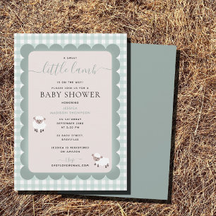 Lamm-Farm-Party-Tiere Blaues Jungen-Baby-Shower Einladung