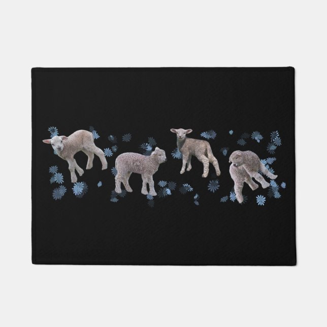 Lamm Frenzy Door Mat (Schwarz) Fußmatte (Vorderseite)