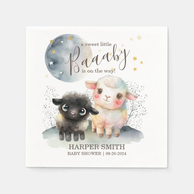 Lamm Gender Neutral Baby Shower Serviette (Vorderseite)