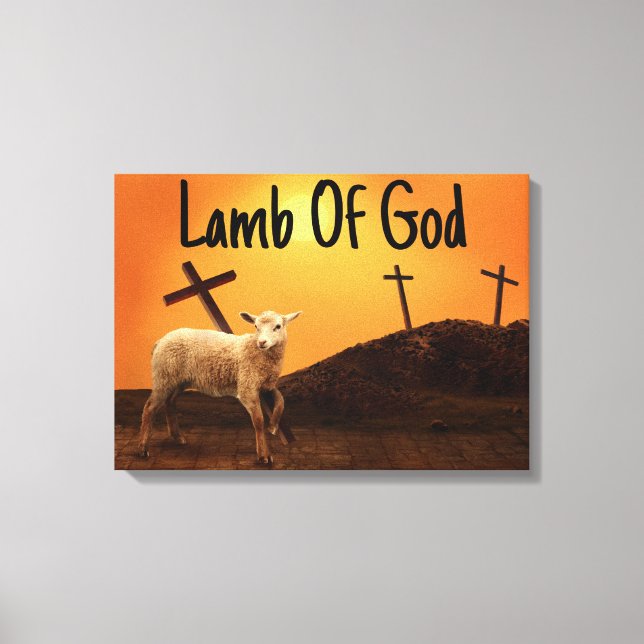 Lamm Gottes biblische Kreuzwand Leinwand Kunst (Vorderseite)