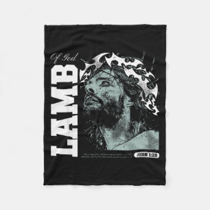 Lamm Gottes - christlicher Bibelvers Glaube Fleecedecke