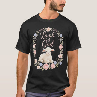 Lamm Gottes Christliches Osterblumen-Kranz T-Shirt