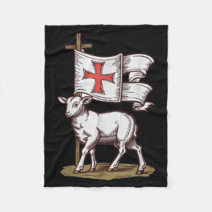 Lamm Gottes Christliches Symbol Des Glaubens Sieg  Fleecedecke