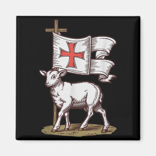 Lamm Gottes Christliches Symbol Des Glaubens Sieg Magnet