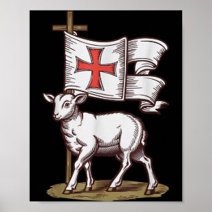 Lamm Gottes Christliches Symbol Des Glaubens Sieg  Poster