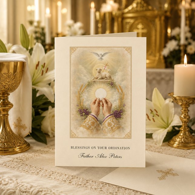Lamm Gottes Eucharistie Priester Weihe Segen Karte (Von Creator hochgeladen)