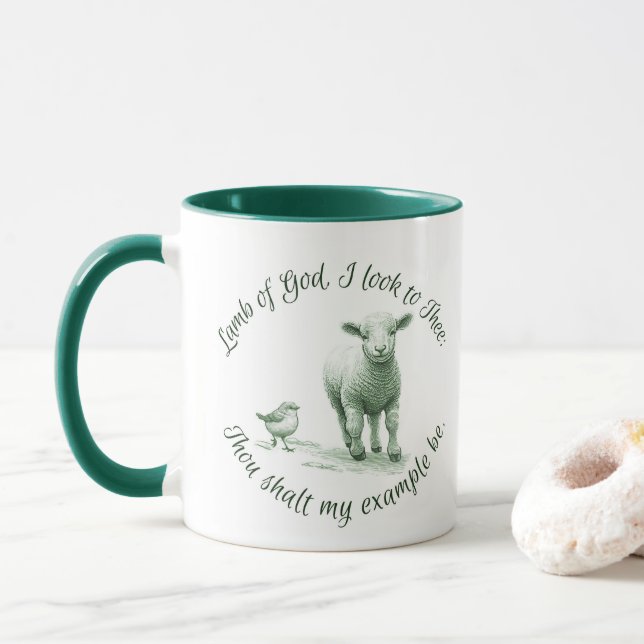 Lamm Gottes Ich schaue zu dir Hymn Lyric Tasse (Mit Donut)