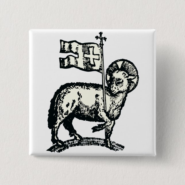 Lamm Gottes Symbol des christlichen Glaubens Button (Vorderseite)