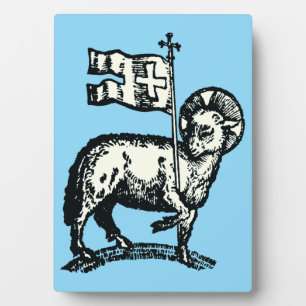 Lamm Gottes Symbol des christlichen Glaubens Fotoplatte