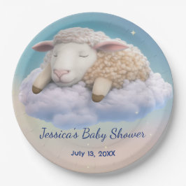 Lamm in der Wolkendusche Pappteller