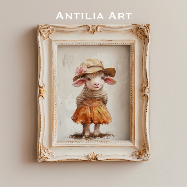 Lamm in Rock, Vintages Farmschaf Poster (Von Creator hochgeladen)