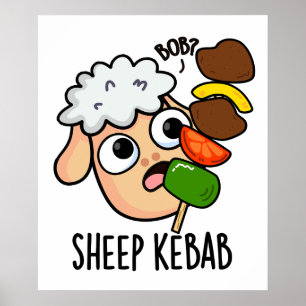 Lamm Kebab Lustiger Schisch Kebab Wortwitz  Poster