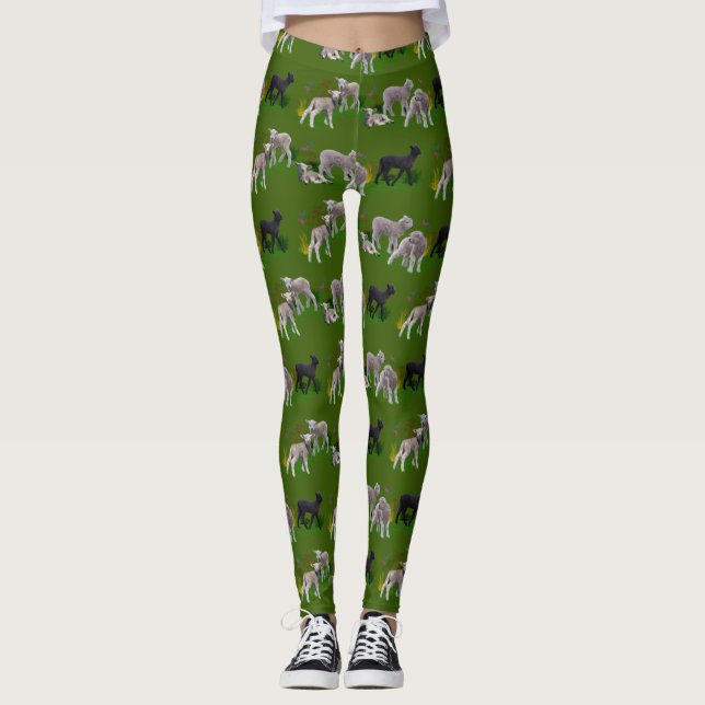 Lamm-Leggings (grün) Leggings (Vorderseite)