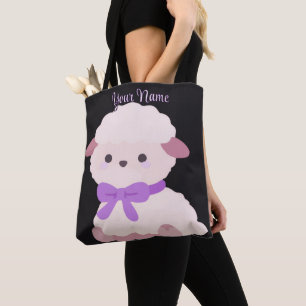 Lamm Lila Schleife Cute Kawaii Individuelle Schwar