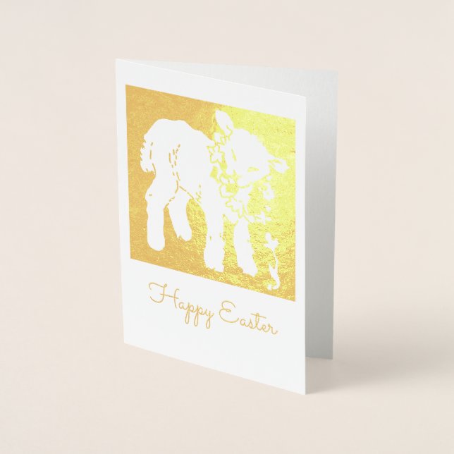 Lamm mit Blume Folienkarte (Vorderseite)