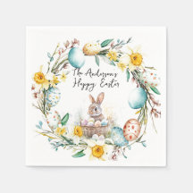 Lamm mit Crosss-I-Eiern und blumengeschmückten Ost