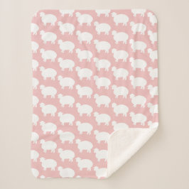 Lamm Moon & Stars Baby Pink & White Sherpadecke
