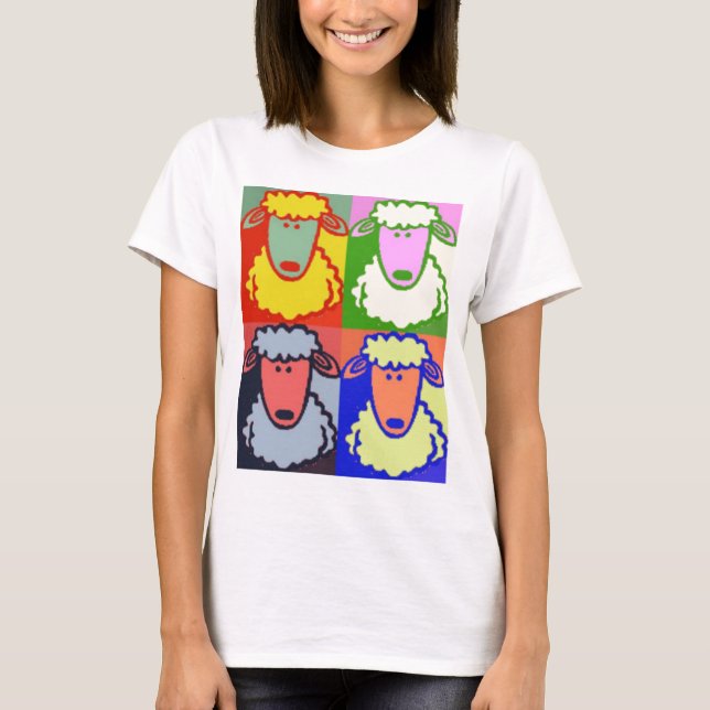 Lamm-Pop-Kunst T-Shirt (Vorderseite)
