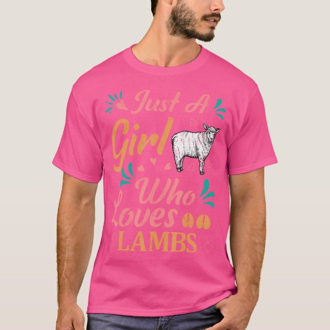 Lamm Schaftier Lover Nur ein Mädchen, das Lamm Lie T-Shirt (Vorderseite)
