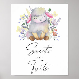 Lamm - Süßigkeiten und Leckerlis Baby Shower Poste Poster