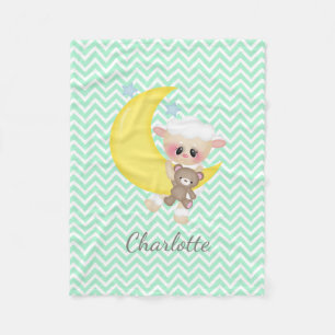 Lamm und Crescent Moon Kinderzimmer Fleecedecke