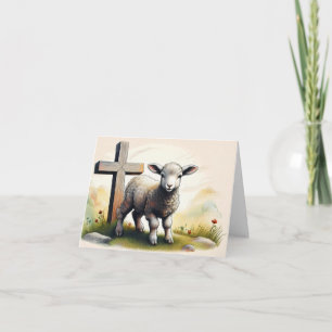 Lamm- und Holzkreuz Karte