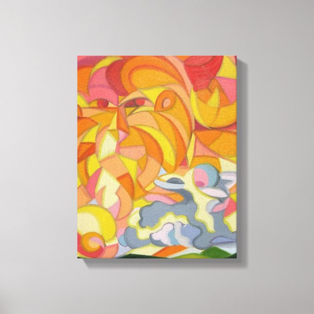 Lamm und Lion Leinwand Print. (Vorderseite)