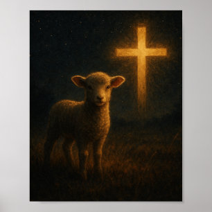 Lamm unter der Christlichen Nachtschwärmerei Poster