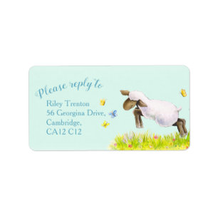 Lamm-Whimsy-Aquarell-Antwort-Adressetiketten Adressaufkleber
