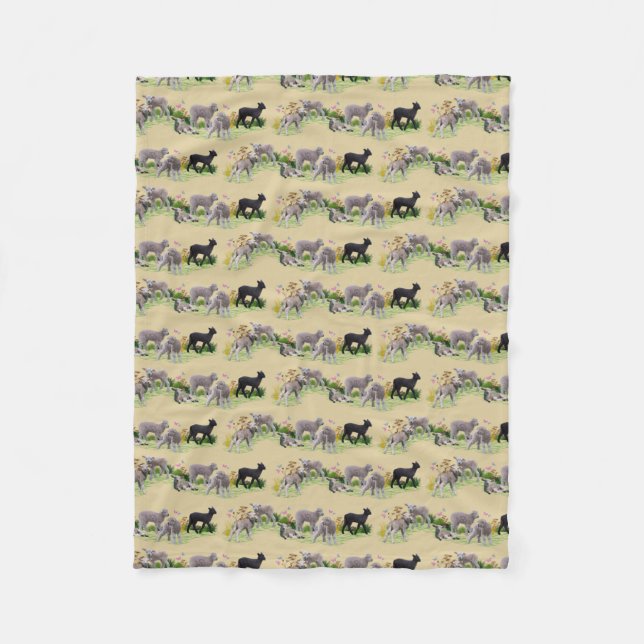 Lamm-Wiese Fleece Blanket (Gold) (Vorderseite)