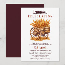 Lammas Fall Equinox Harvest Weizen Retro Einladung