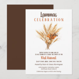 Lammas Pagan Fall Harvest Wheat Bouquet Einladung