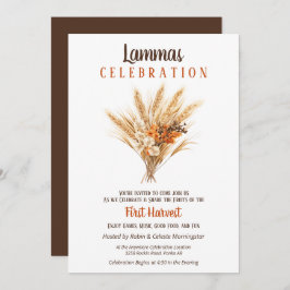 Lammas Pagan Fall Harvest Wheat Bouquet Einladung
