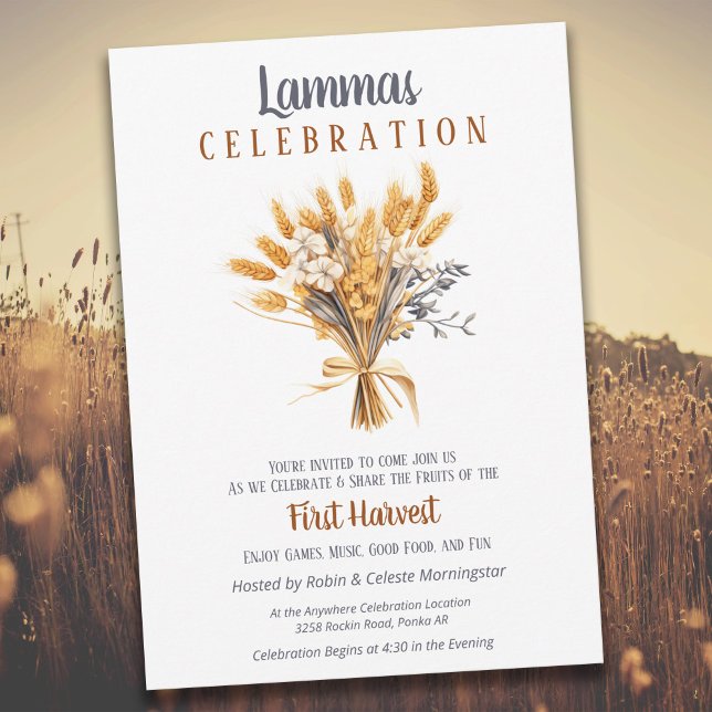Lammas Pagan Fall Harvest Wheat Bouquet Einladung (Von Creator hochgeladen)