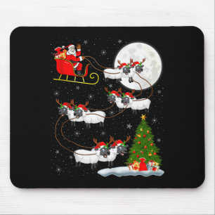 Lämmer Schafe Santa Schlitten Fliegend Lustig Magi Mousepad