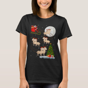 Lämmer Schafe Santa Schlitten Fliegend Lustig Magi T-Shirt