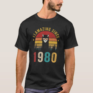 Lamming Seit 1980 Llama mit Sonnenbrille Funn T-Shirt