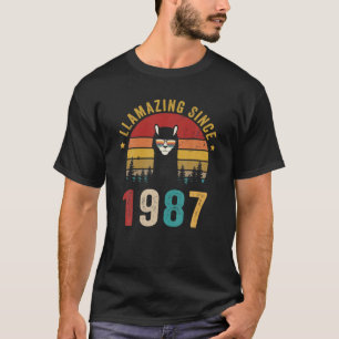 Lamming Seit 1987 Llama trägt Sonnenbrille Funn T-Shirt