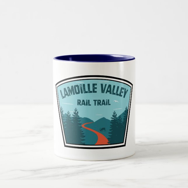 Lamoille Valley Rail Trail Vermont Zweifarbige Tasse (Mittel)