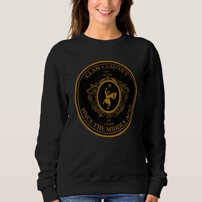 Lamont Clan schottischer Schwertkämpfer Sweatshirt (Vorderseite)