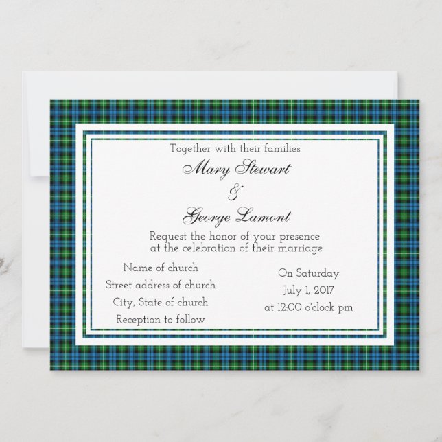 Lamont Scottish Wedding Einladung (Vorderseite)