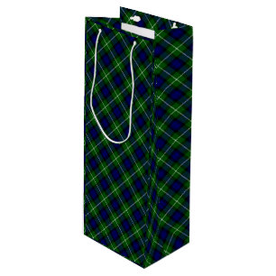 Lamont tartan blue kariert geschenktüte für weinflaschen