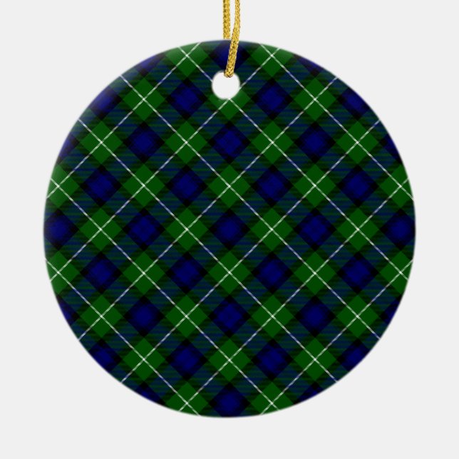 Lamont tartan blue kariert keramik ornament (Vorne)