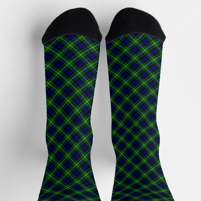 Lamont tartan blue kariert socken (Oben)