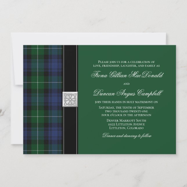 Lamont Tartan Celtic Wedding Einladung (Vorderseite)
