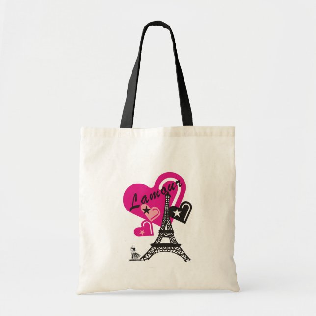 Lamour Liebe in Paris-Tasche Tragetasche (Vorne)